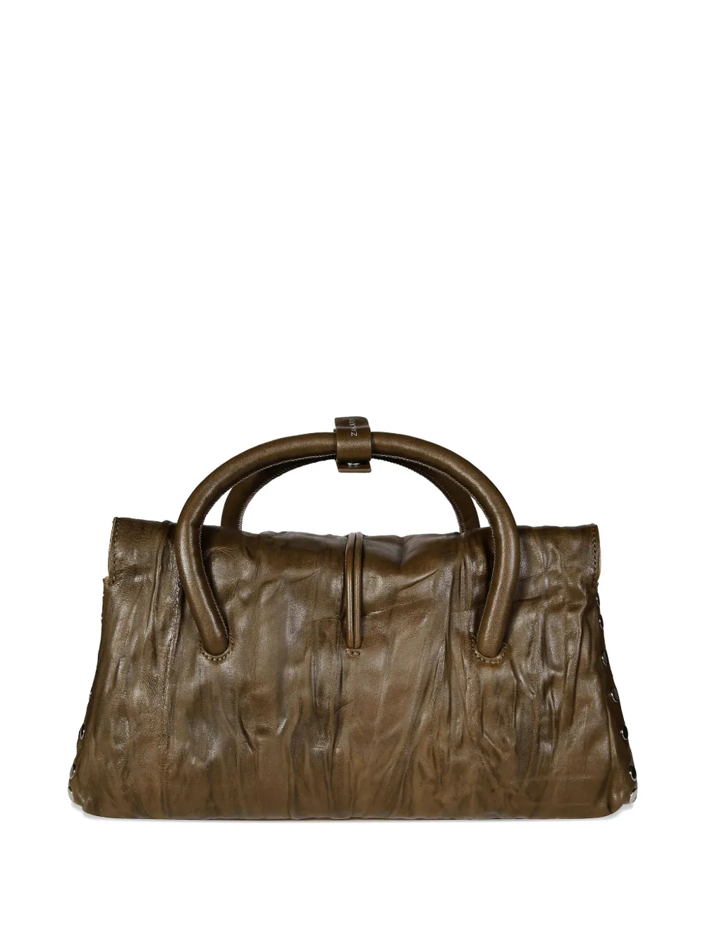Zanellato Kleine Dotta Plissé tas met studs - Groen