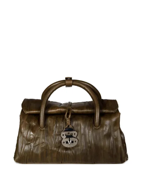 Zanellato small Dotta Plissé studded satchel