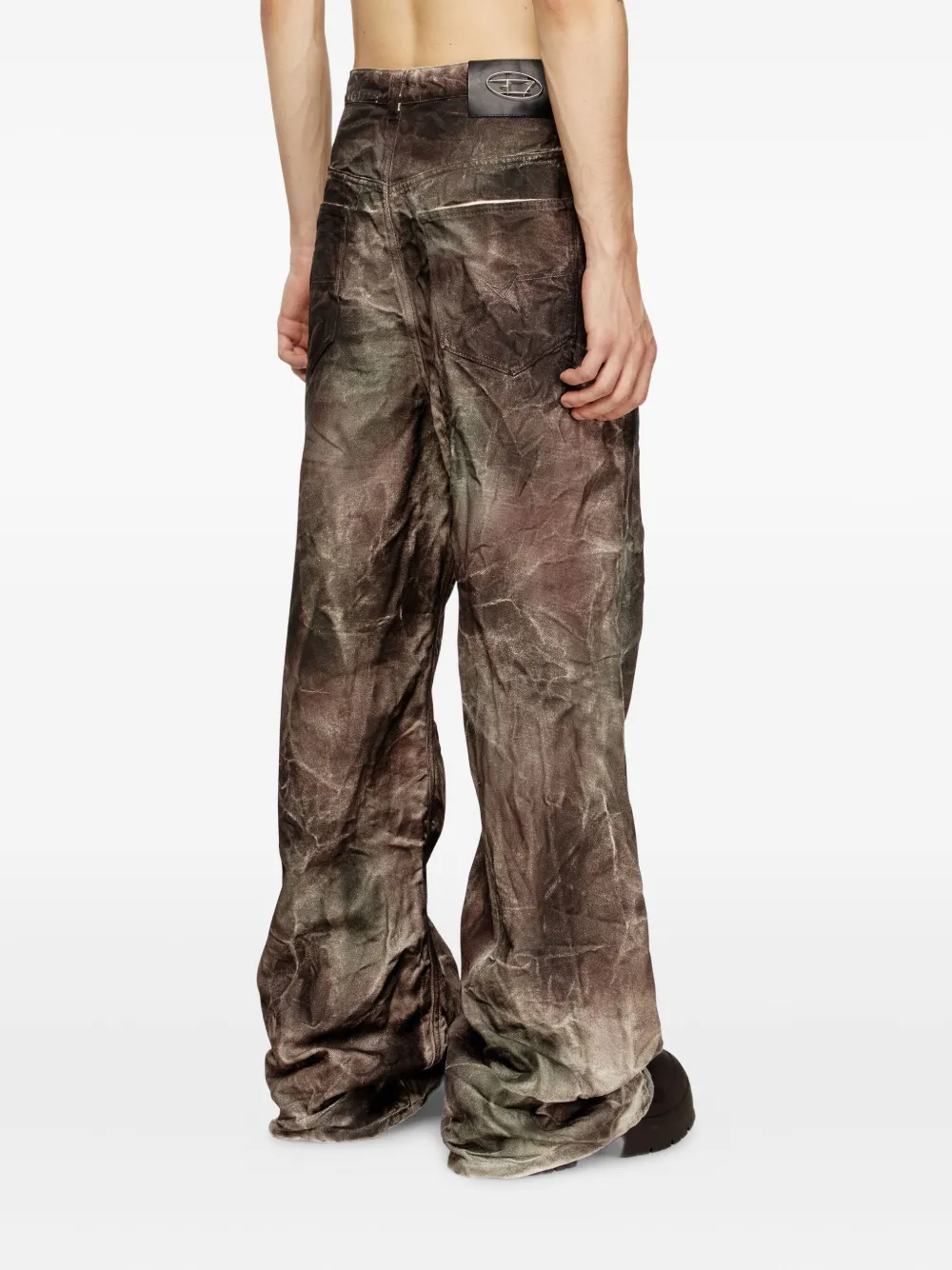 Diesel x Thug Club high waist straight broek Bruin