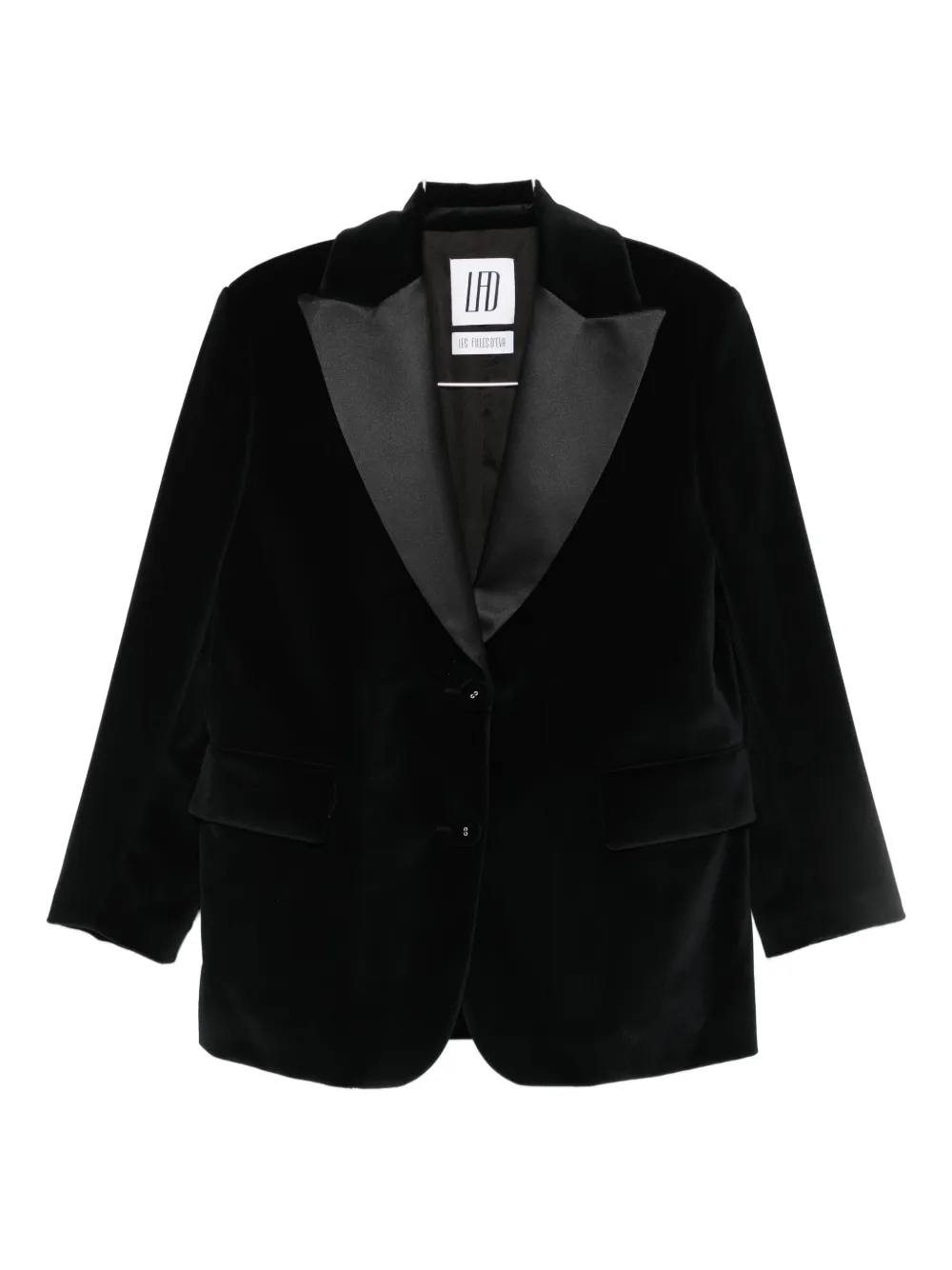 Les Filles D'eva Shawl-lapels Pocketed Blazer In Black