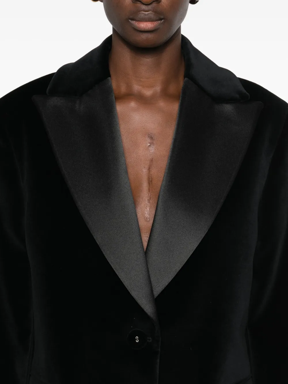 Les Filles D'eva Shawl-lapels Pocketed Blazer In Black