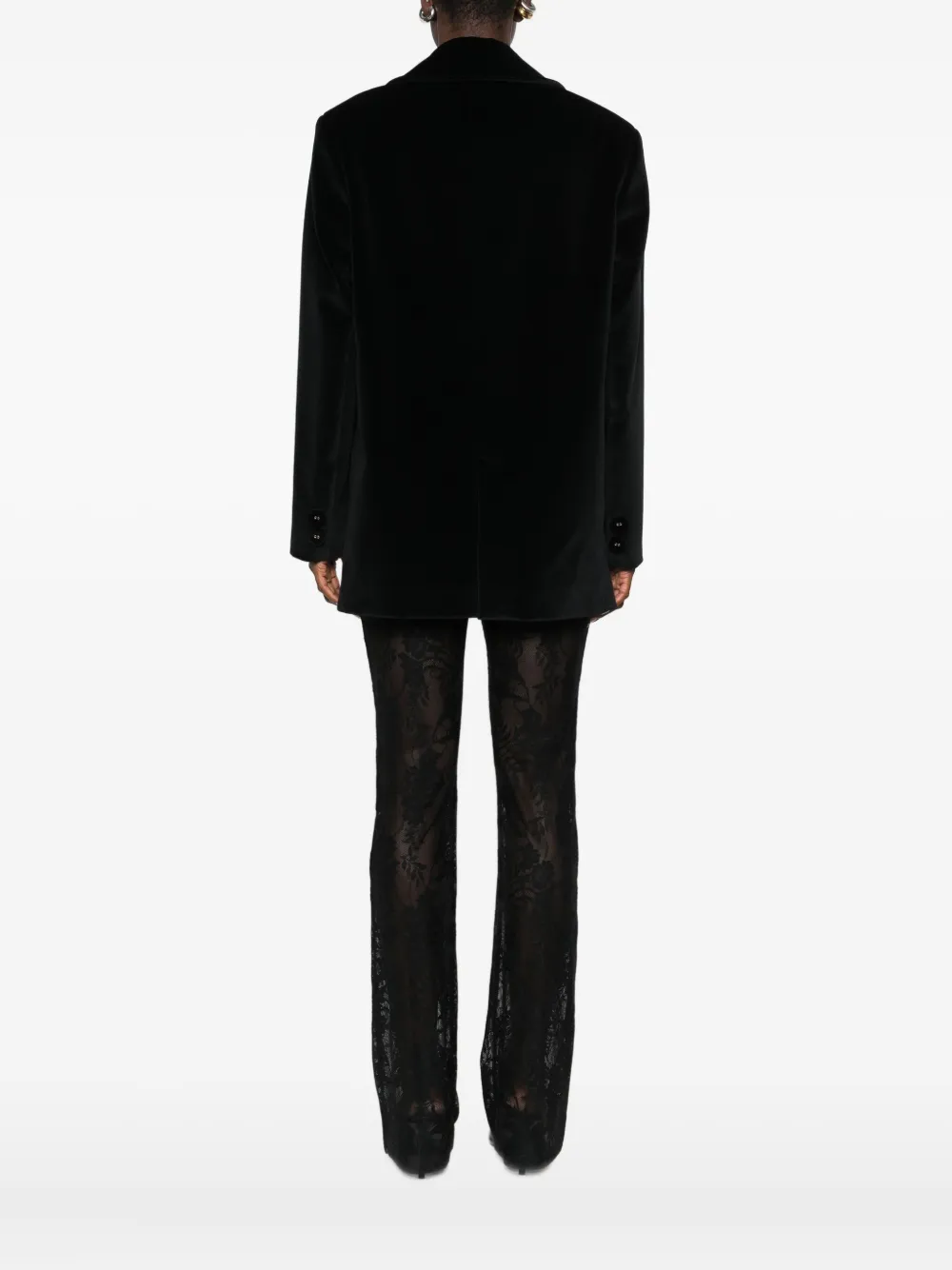 Les Filles D'eva Shawl-lapels Pocketed Blazer In Black