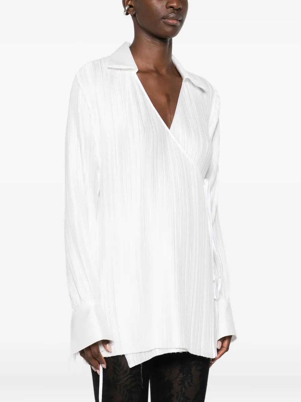 Les Filles D'eva Tie-detail Blouse In White