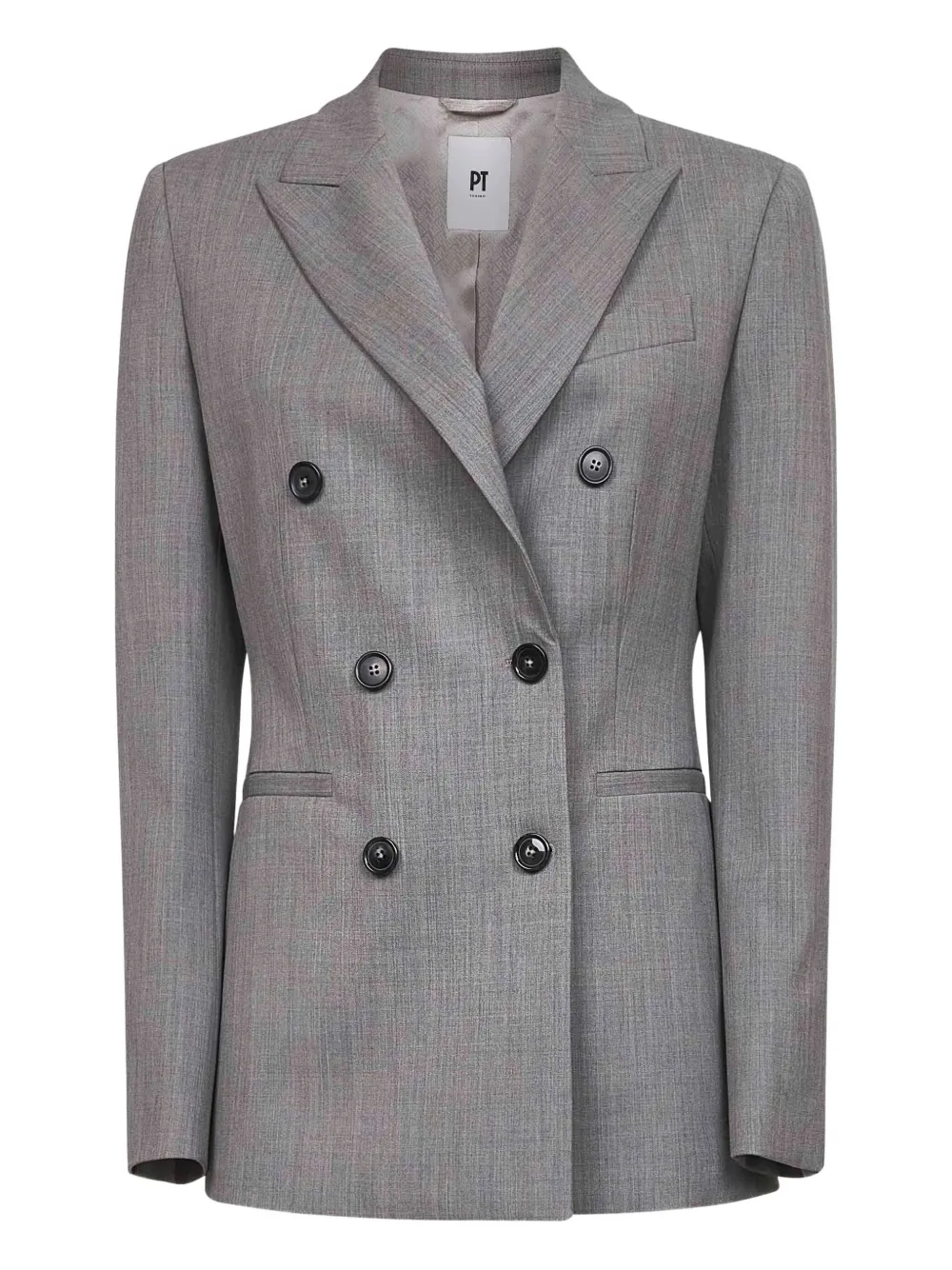 Pt Torino Double-breasted Blazer In Gray