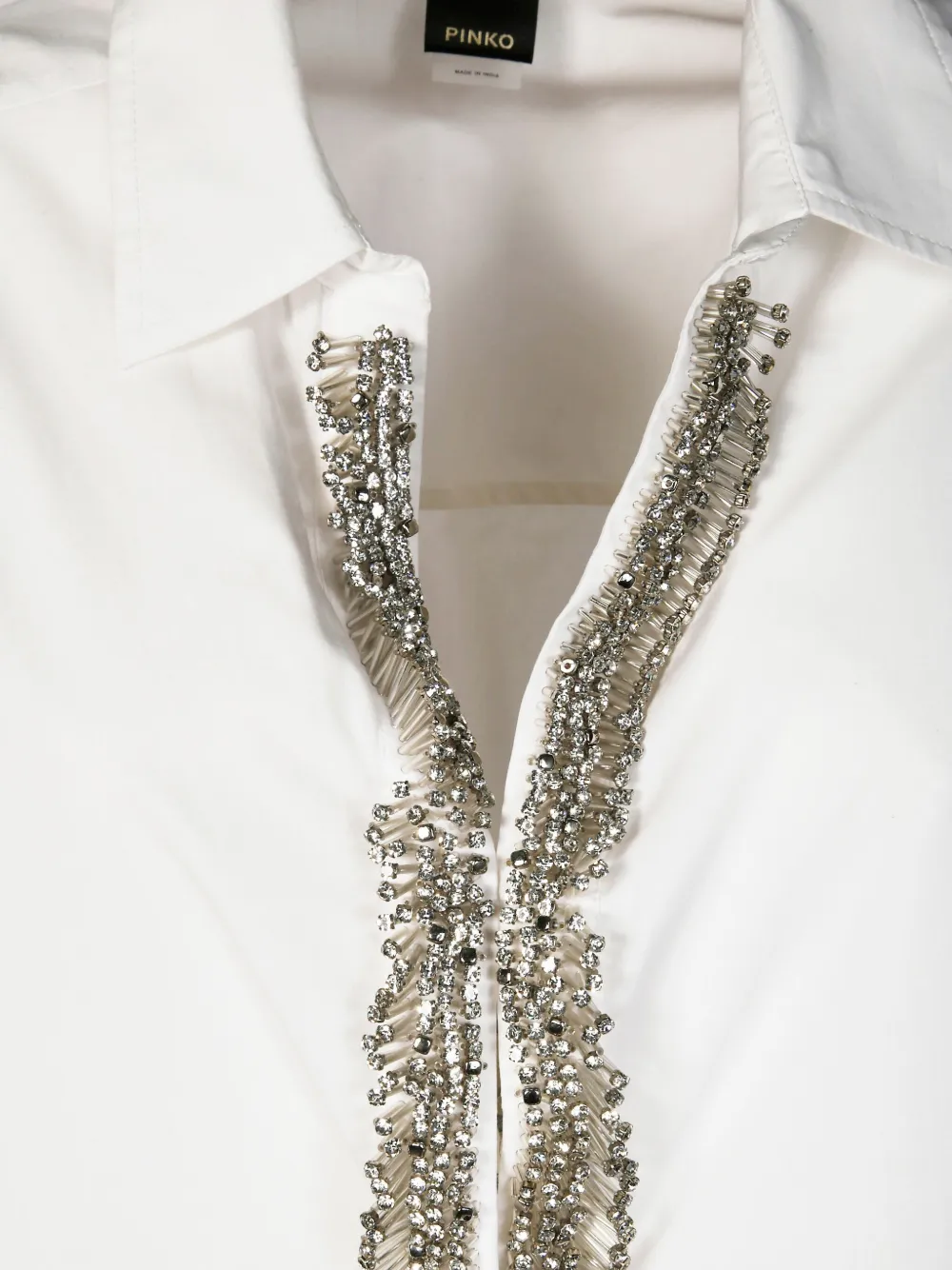 PINKO Verfraaide blouse met V-hals - Wit