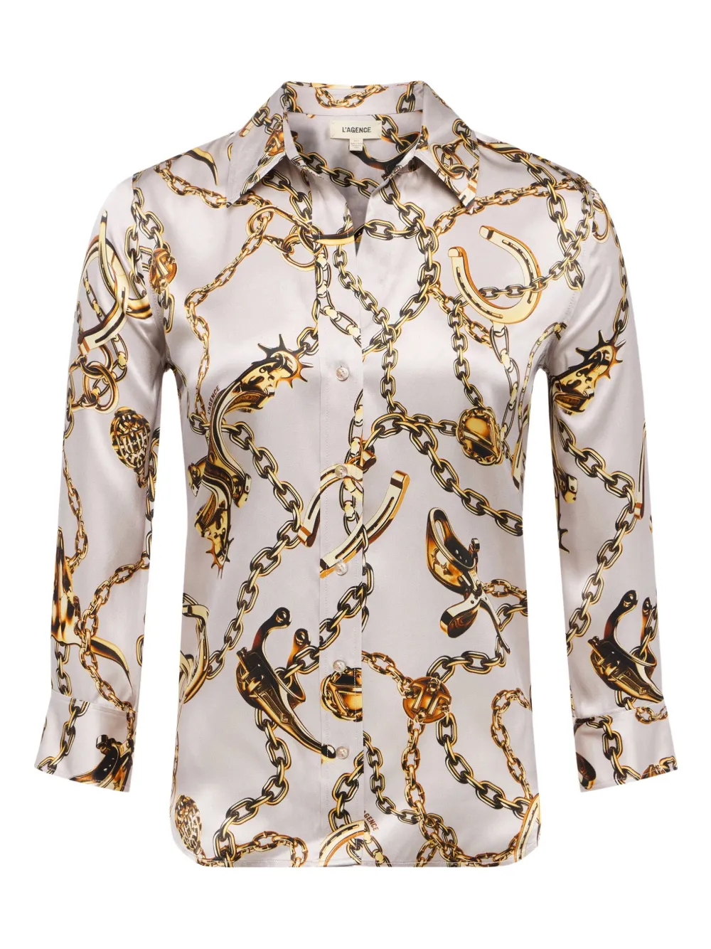 L'agence Dani Silk Blouse In Gray