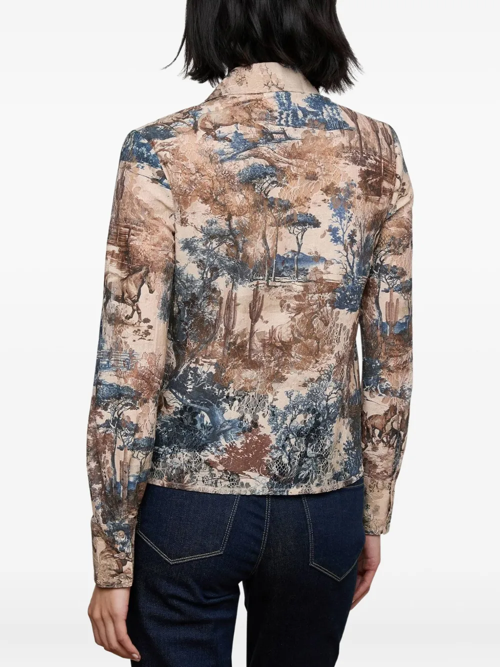 L'Agence Blouse met print Beige