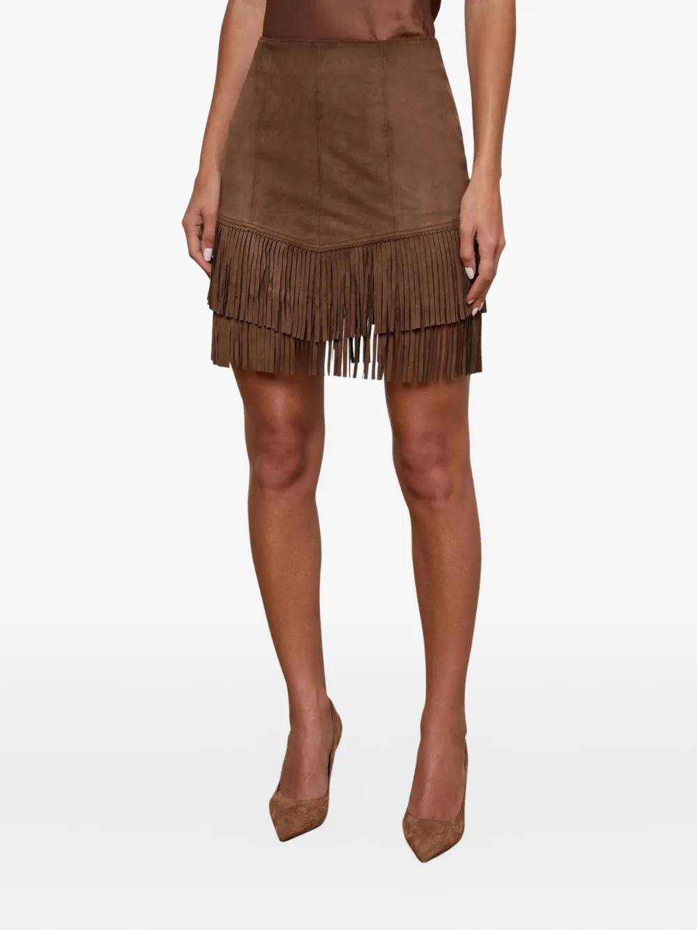 L'Agence Lyle vegan suede mini skirt | Straight Skirts | Image 2
