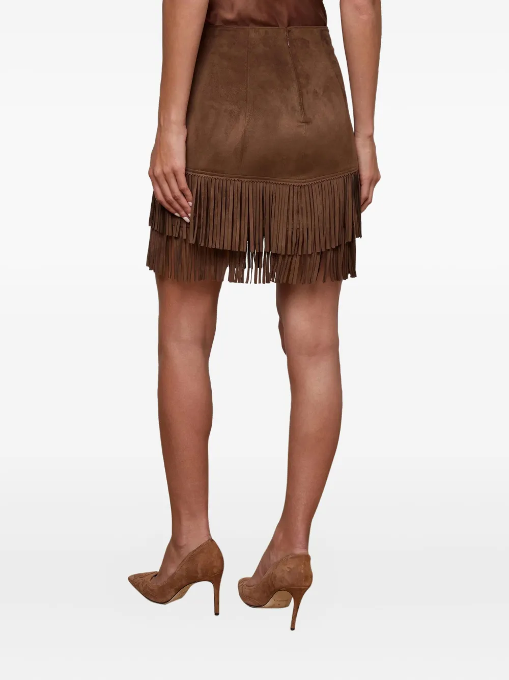 L'agence Lyle Vegan Suede Mini Skirt In Brown