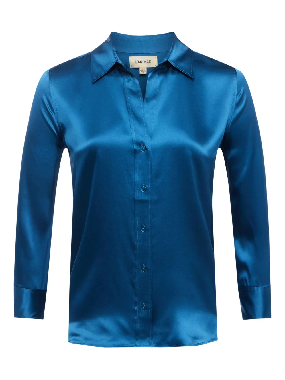 L'agence Dani Silk Blouse In Blue