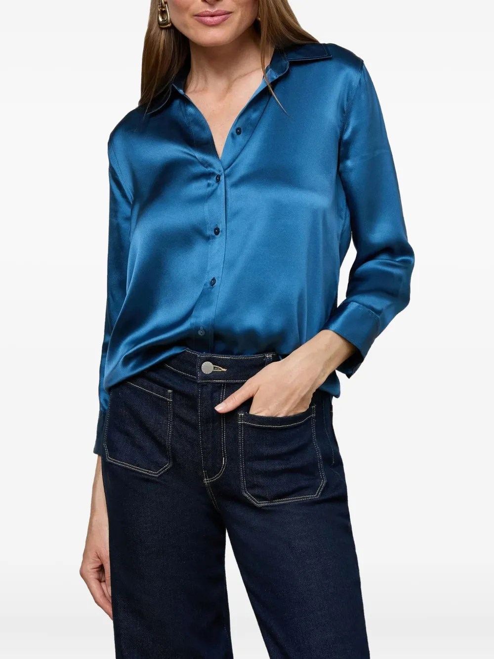 L'Agence Dani silk blouse - Blauw