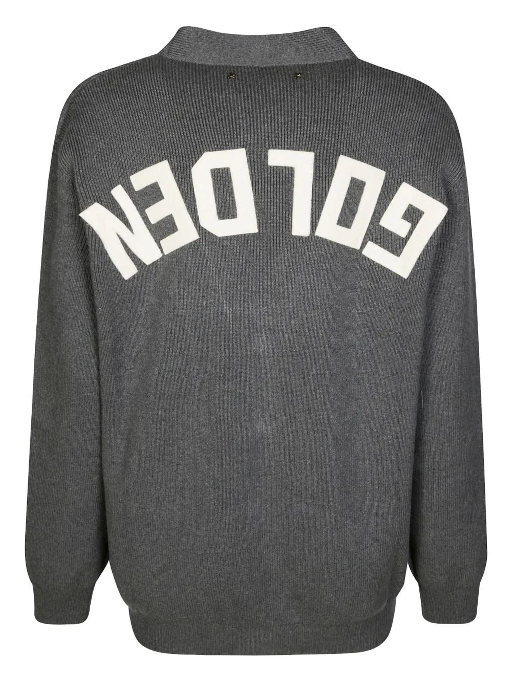 Golden Goose Mélange Logo-print Cardigan In Gray