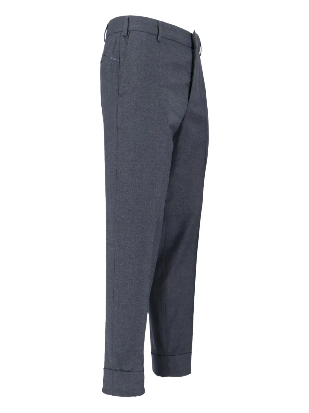 Cruna Mid-rise Grey Wool Trousers With Tailored Finish In Gray