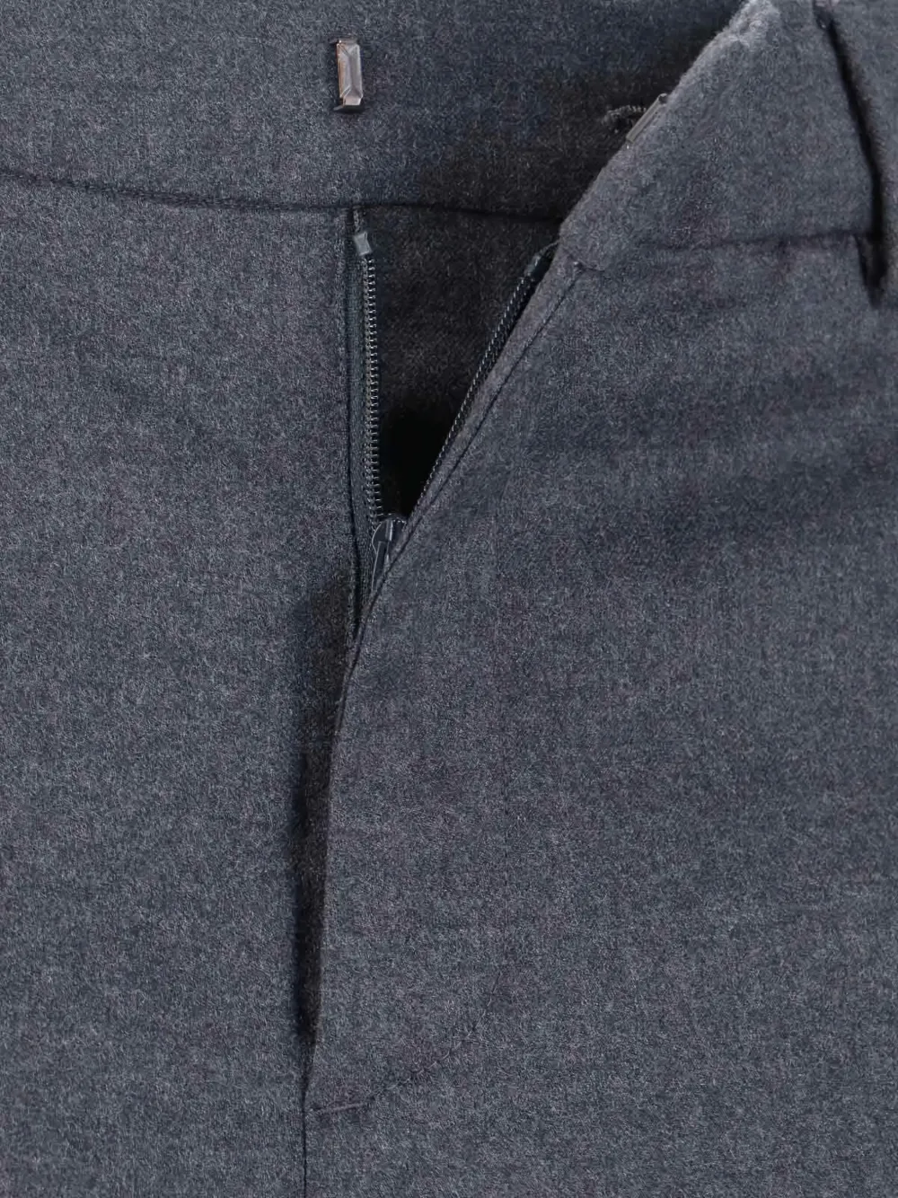 Cruna Mid-rise Grey Wool Trousers With Tailored Finish In Gray