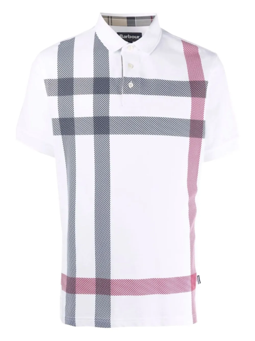 Barbour Polo in cotone con ricamo logo - Bianco