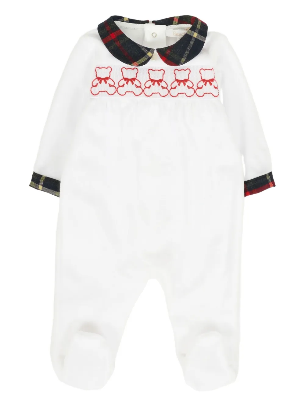 Patachou embroidered collared babygrow | White | Image 1