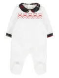Patachou embroidered collared babygrow - White