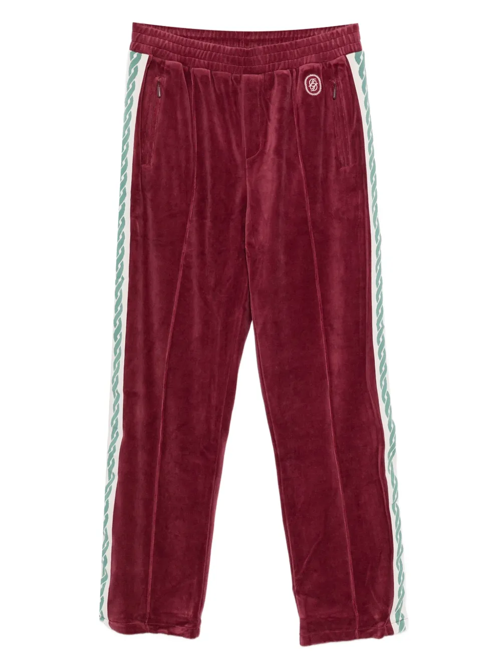 Drôle De Monsieur velour track pants - Rosso
