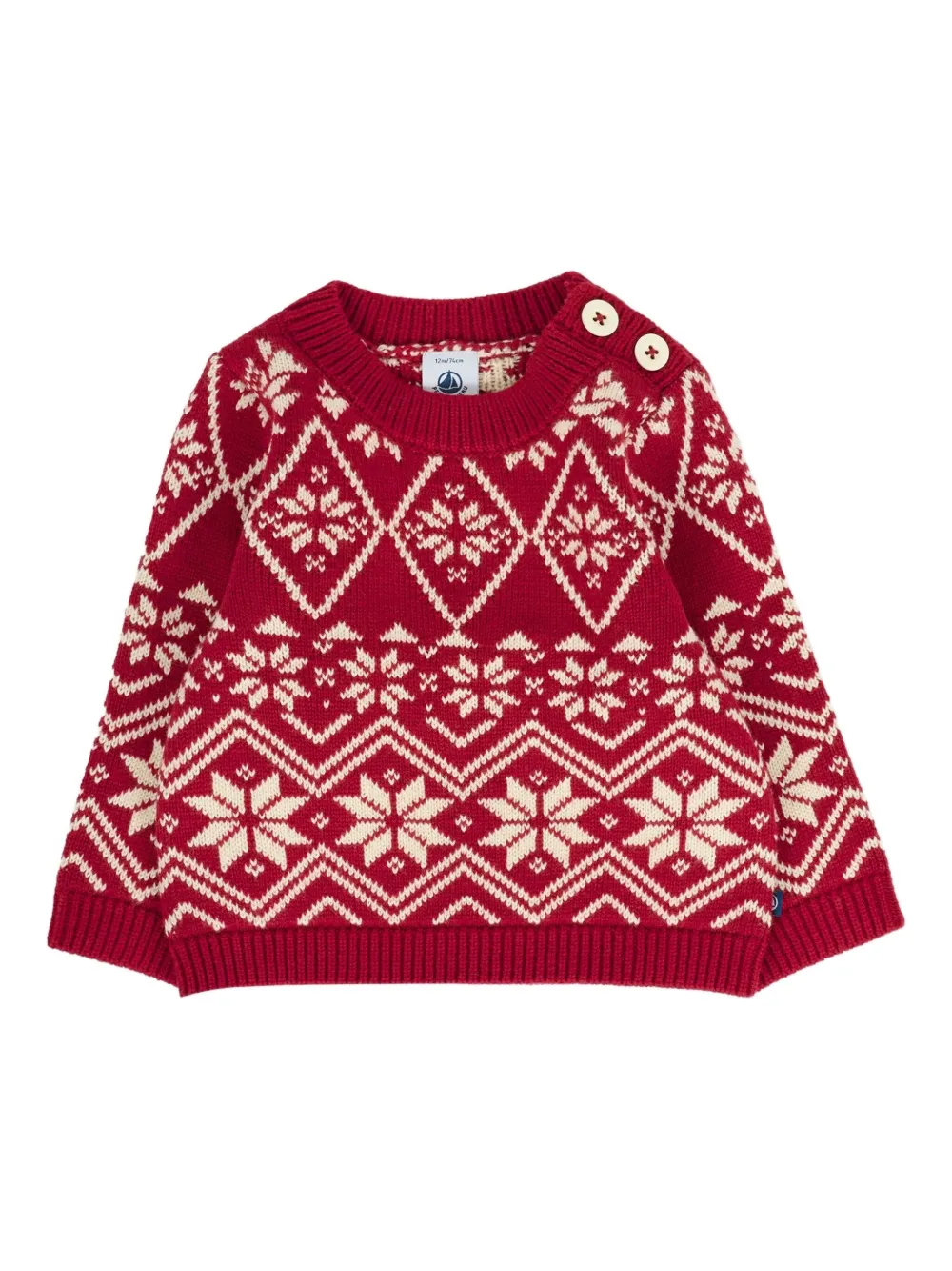 Petit Bateau patterned crewneck sweater - レッド Petit Bateau patterned crewneck sweater - レッド