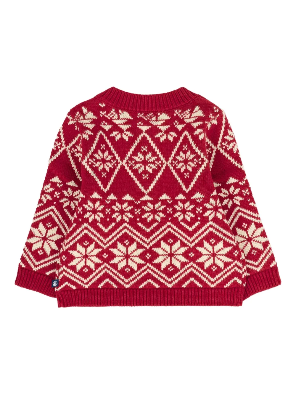 Petit Bateau Patterned Crewneck Sweater In Red