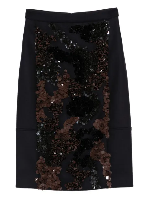 Plan C sequin-embellished midi skirt