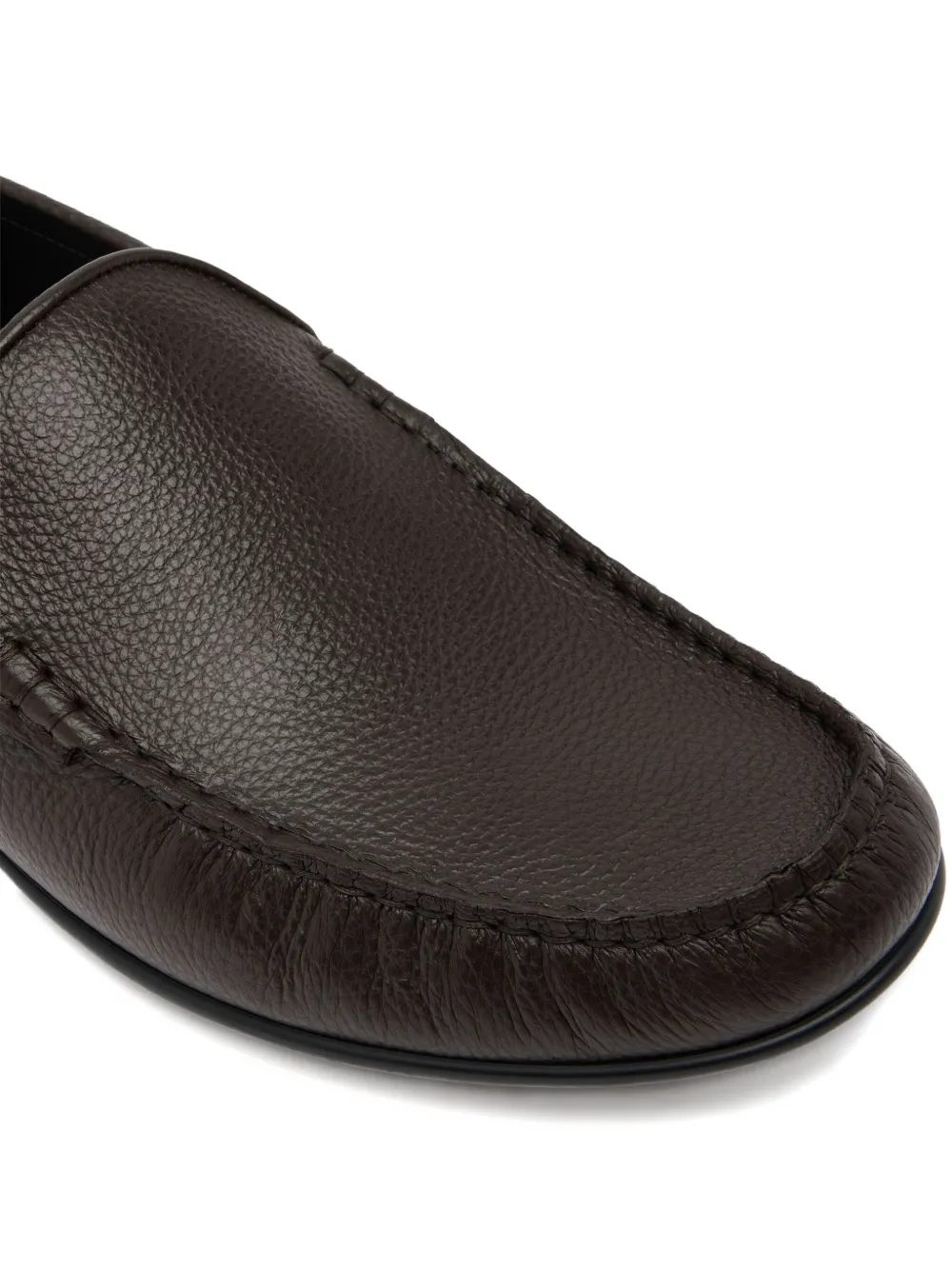 Bally Axony Grained Leather Loafers In Brown