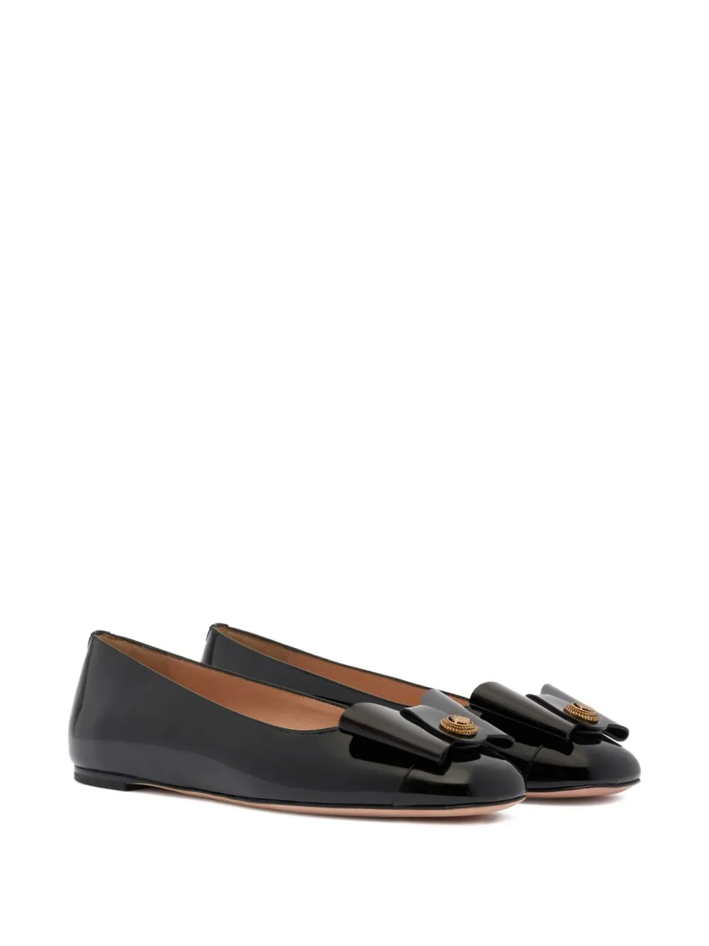Bally Leren ballerina's met strikdetail Zwart