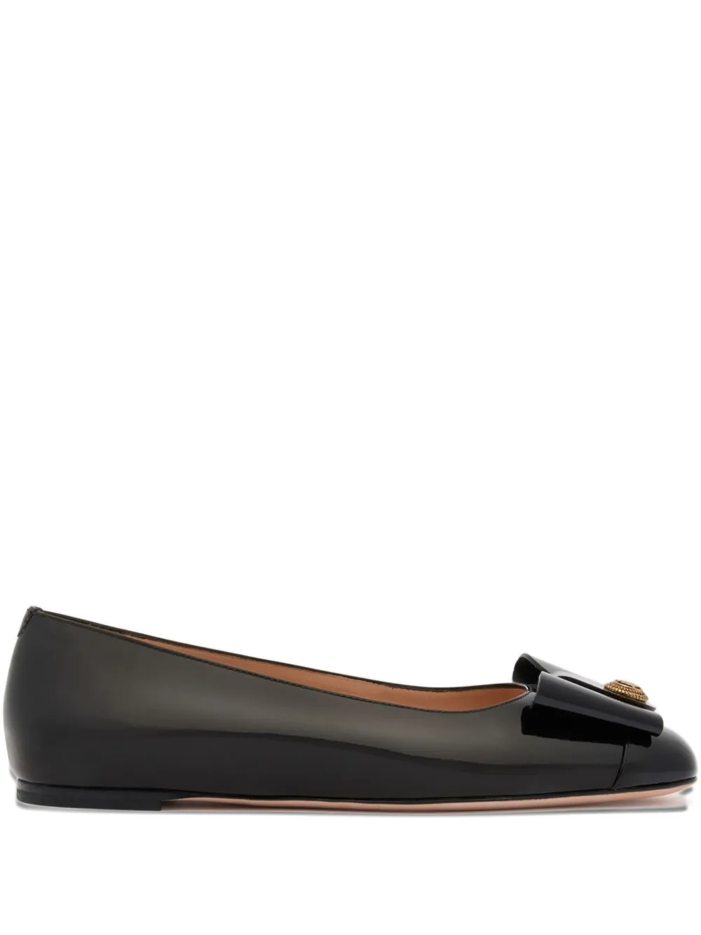 Bally Leren ballerina's met strikdetail Zwart