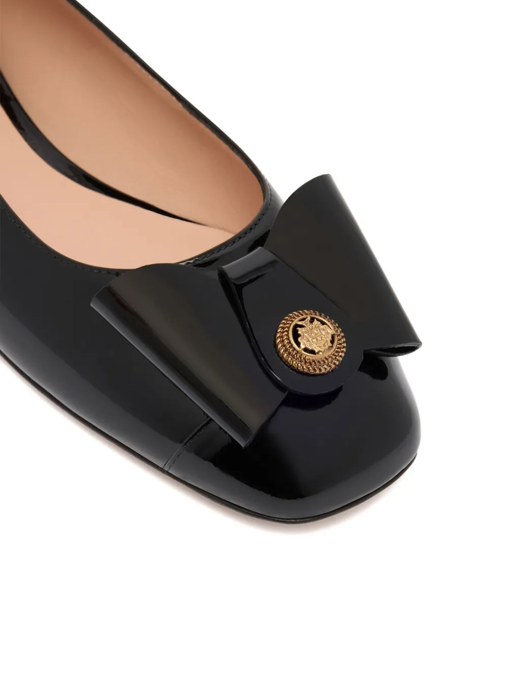 Bally Leren ballerina's met strikdetail Zwart