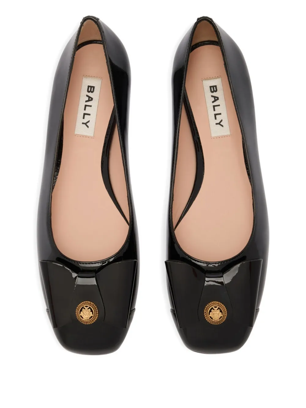 Bally Leren ballerina's met strikdetail Zwart