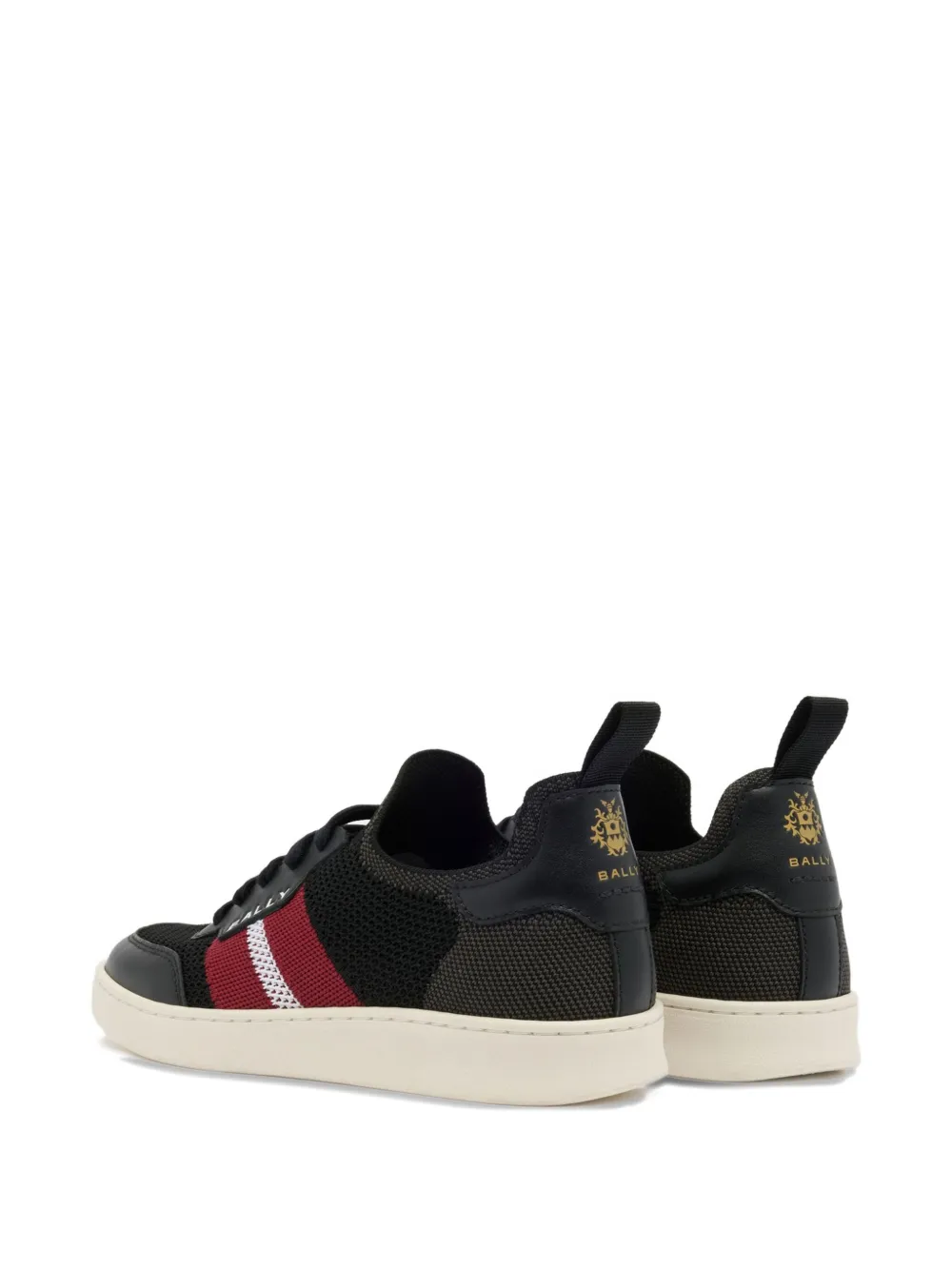 Bally Gestreepte sneakers met logo-reliëf Zwart