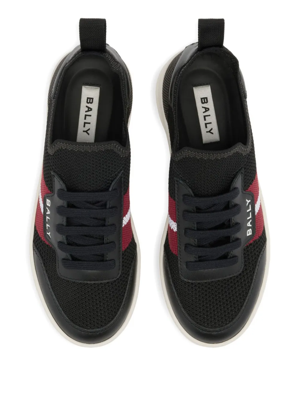 Bally Gestreepte sneakers met logo-reliëf Zwart