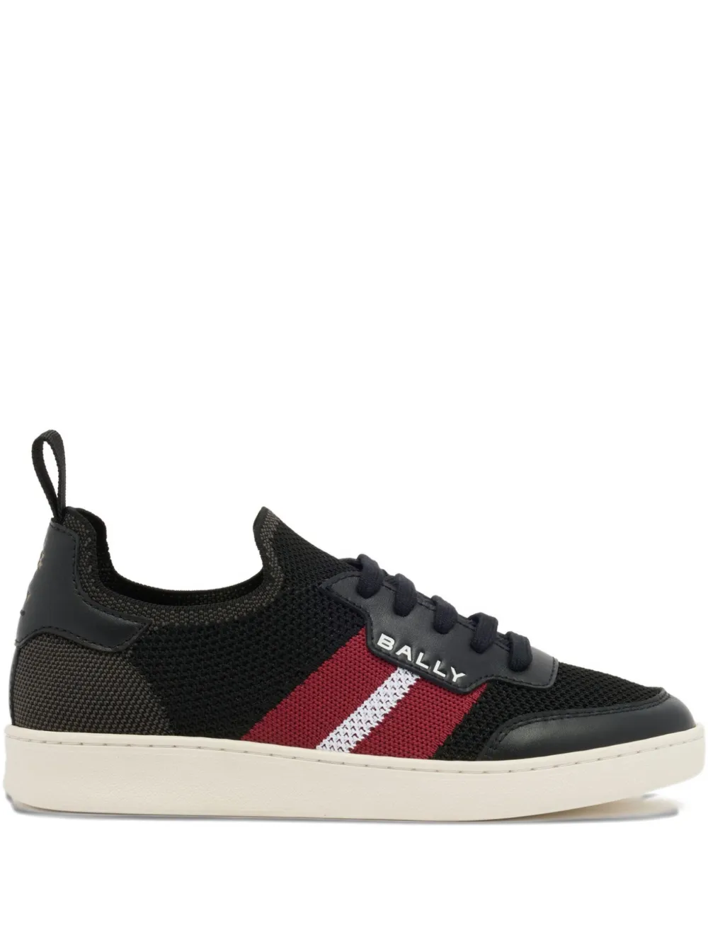 Bally Gestreepte sneakers met logo-reliëf Zwart