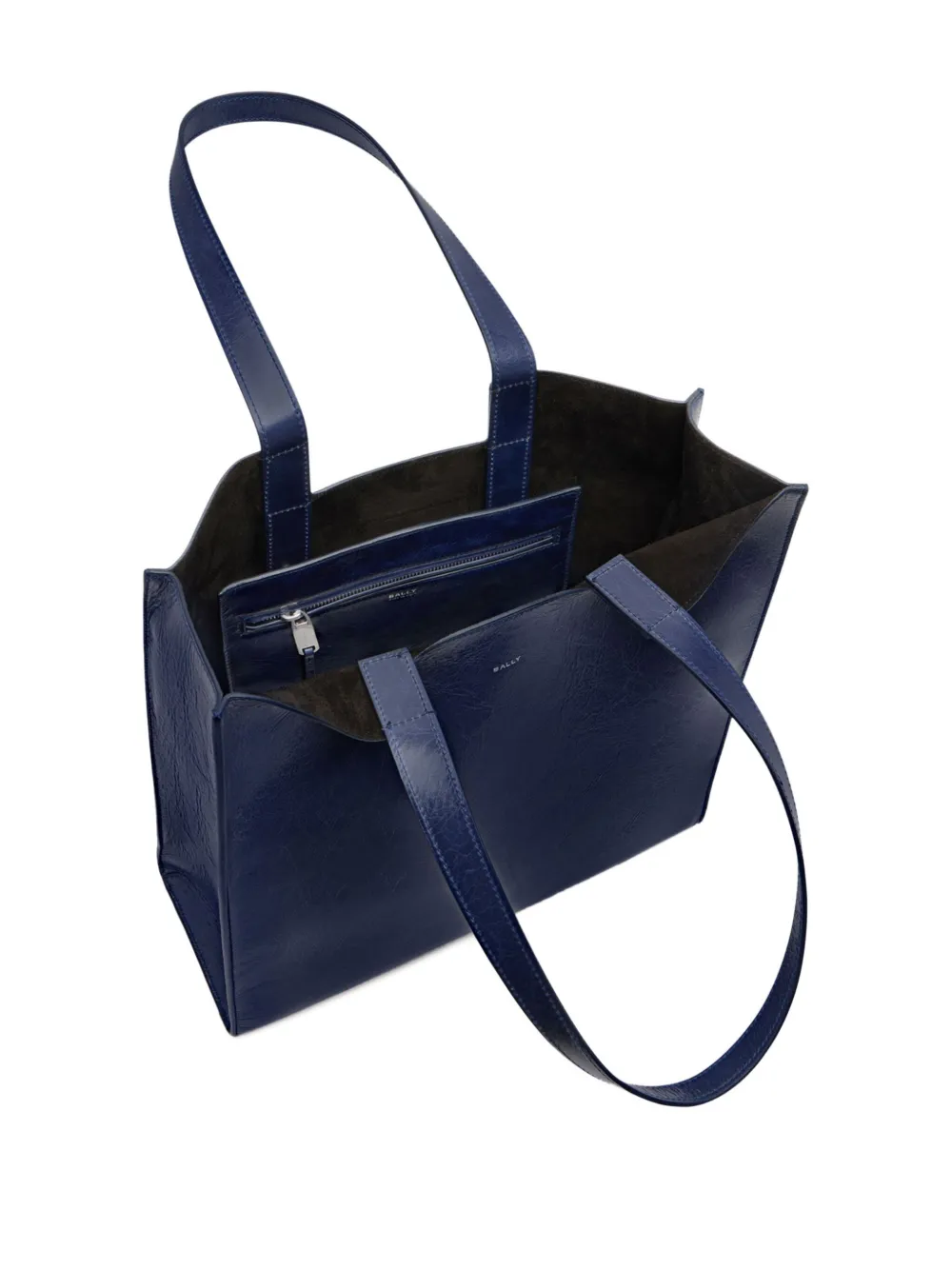 Bally Easy leren schoudertas Blauw