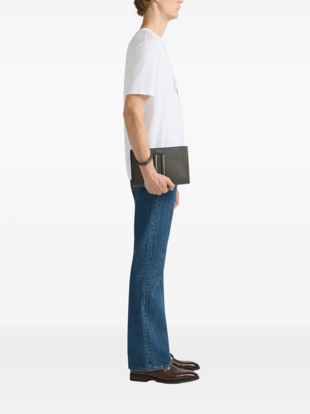 Bally Mythos Clutch Bag In Gray