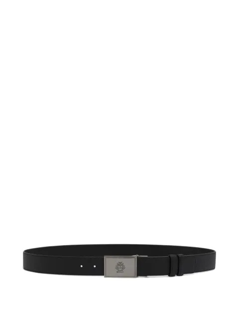 Bally crest-plaque reversible belt