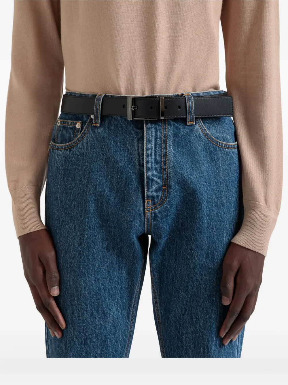 Bally 35 mm omkeerbare verstelbare riem Blauw