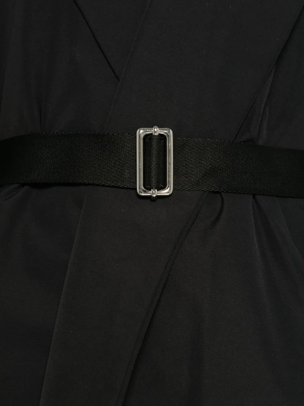 Plan C Contrast-hood Trench Coat In Black