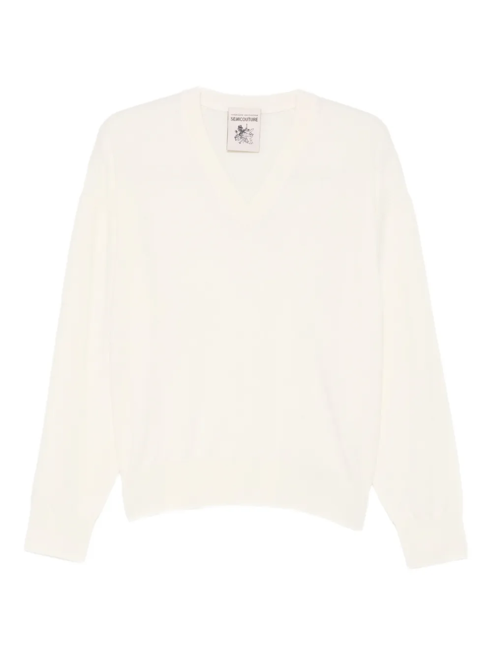 Semicouture Ombeline V-neck Sweater In Neutral