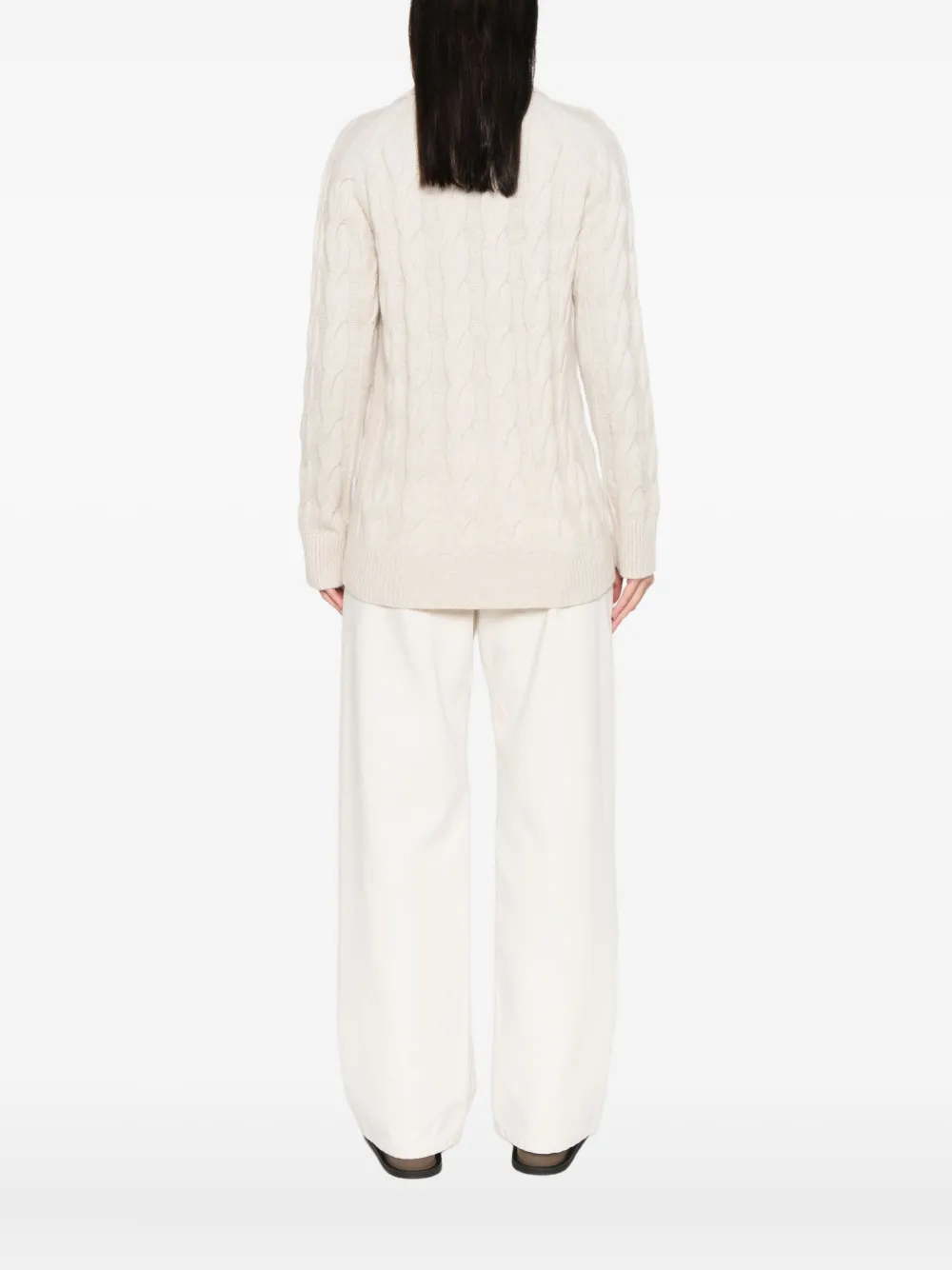 双排扣绞花针织开衫