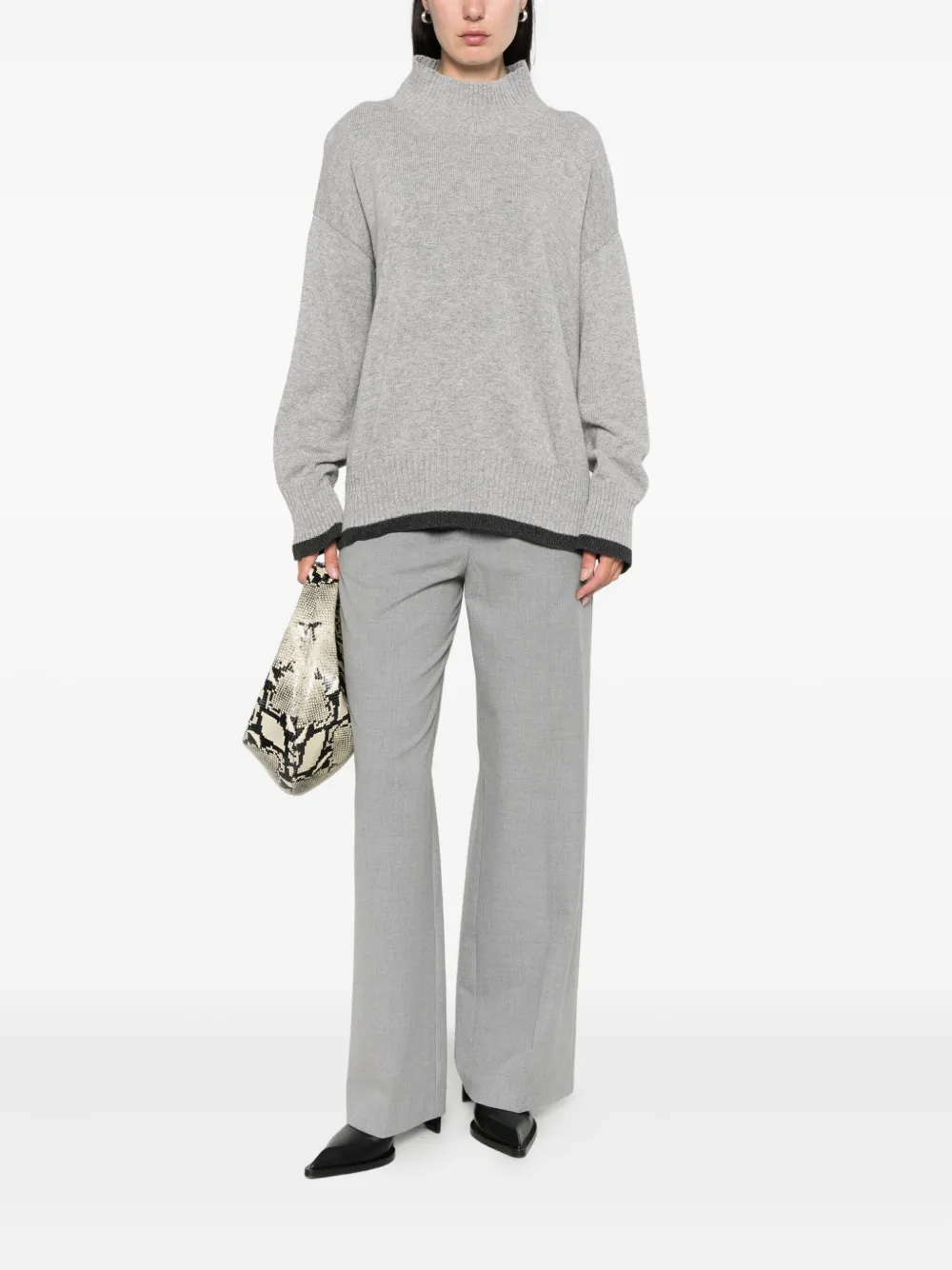 Neera High-neck Sweater In Gray