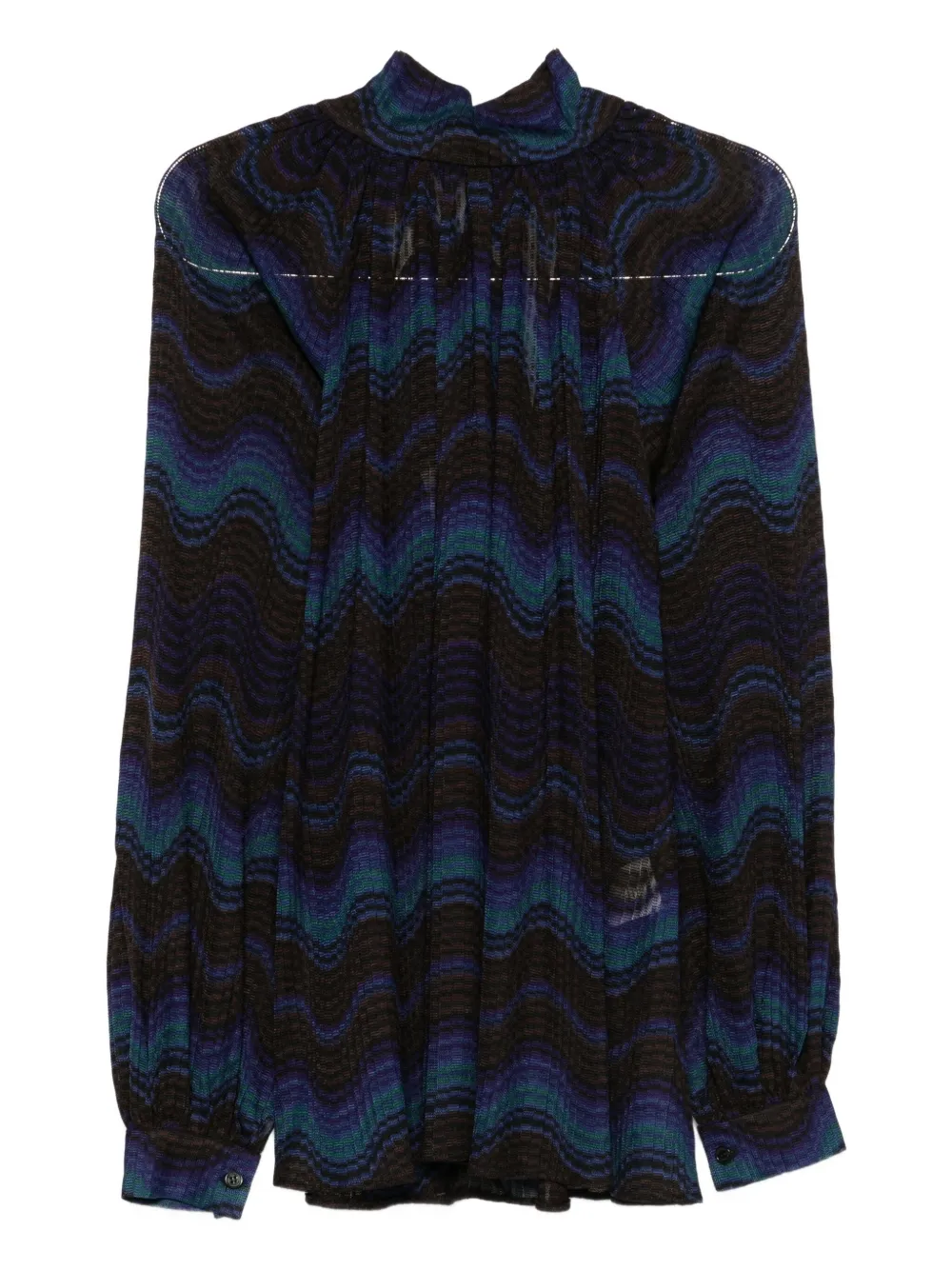 Missoni Blouse met gestrikte hals en patroon - Blauw