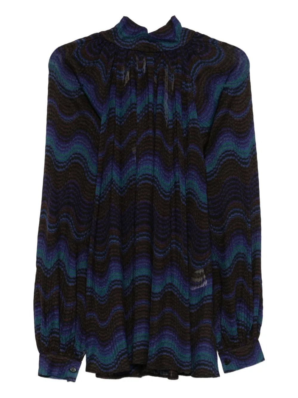 Missoni Blouse met gestrikte hals en patroon Blauw
