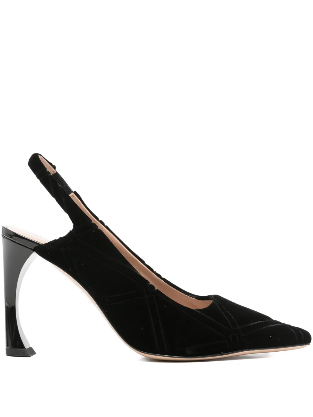 Emporio Armani 95 mm slingback pumps met hak Zwart