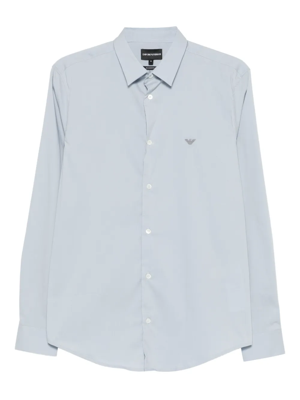Emporio Armani logo-embroidered shirt - Blu