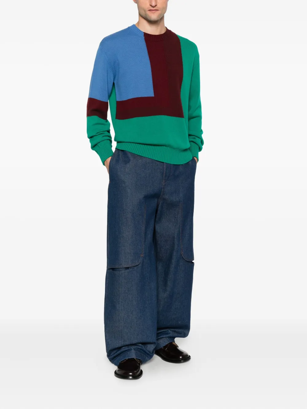 LOEWE Trui met colourblocking - Groen