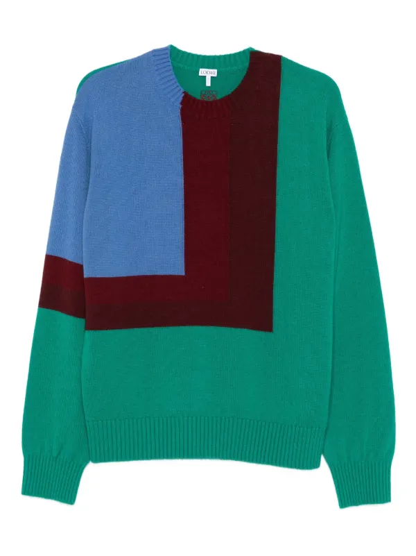 Loewe Colour-block Sweater in Green