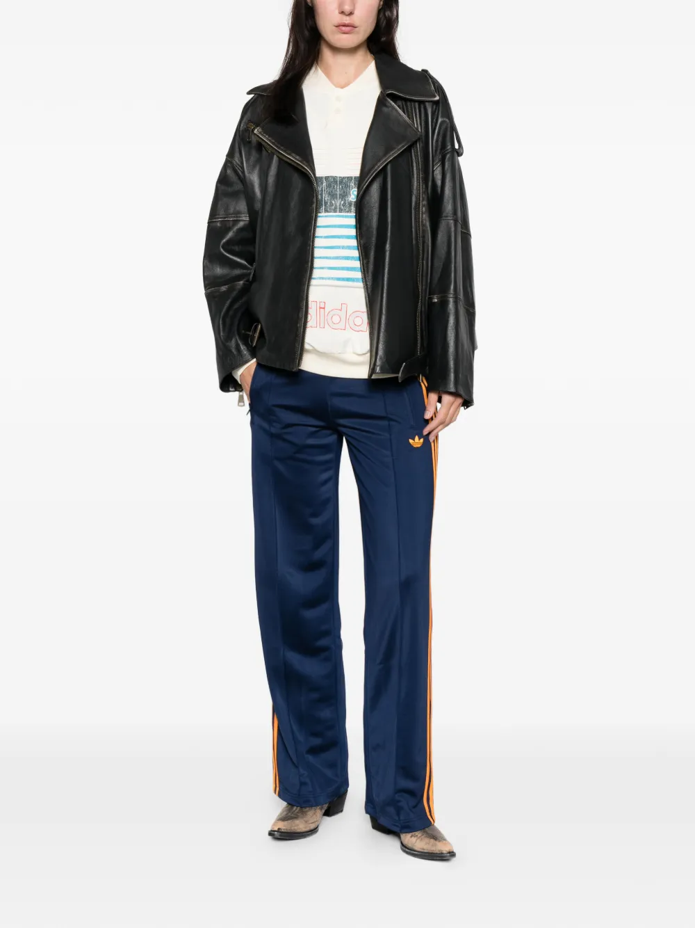 Semicouture Zip-fastening Belted Leather Jacket In Black