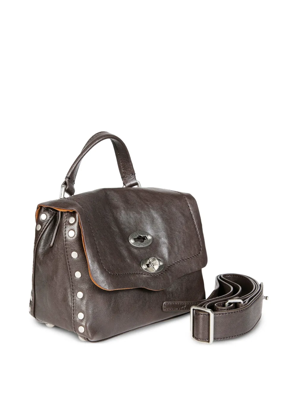 Zanellato Baby Postina shopper met studs Bruin