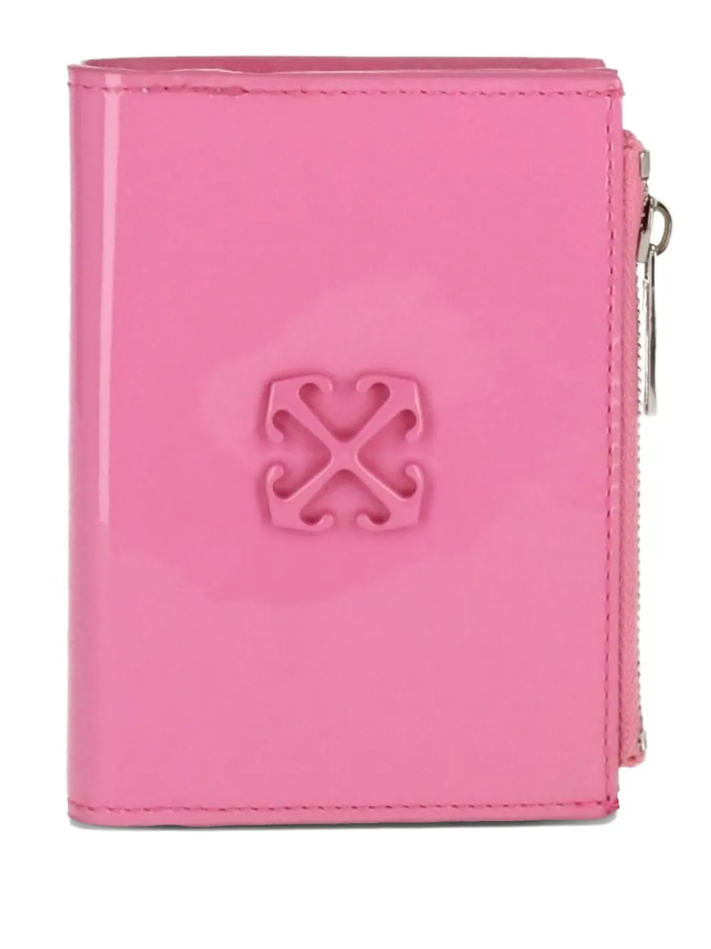 Off-white Arrows Zip Wallet In Pink